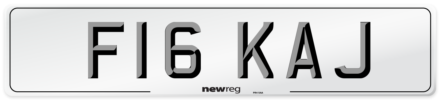 F16 KAJ Number Plate from New Reg